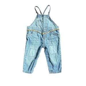 Baby B'gosh Denim Overalls 9M Jean Distressed Patch Pocket‎ Light Wash